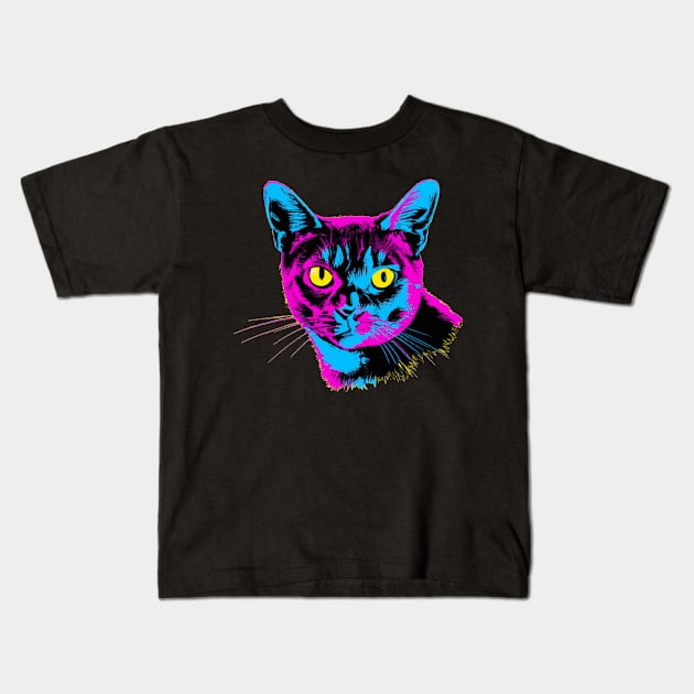 Havana Pop Art - Cat Lover Gift Kids T-Shirt by PawPopArt